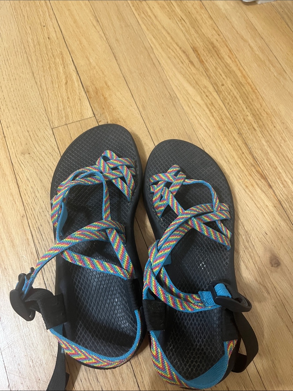 Chaco Women's Multicolor Strappy Sandals with Black Footbed